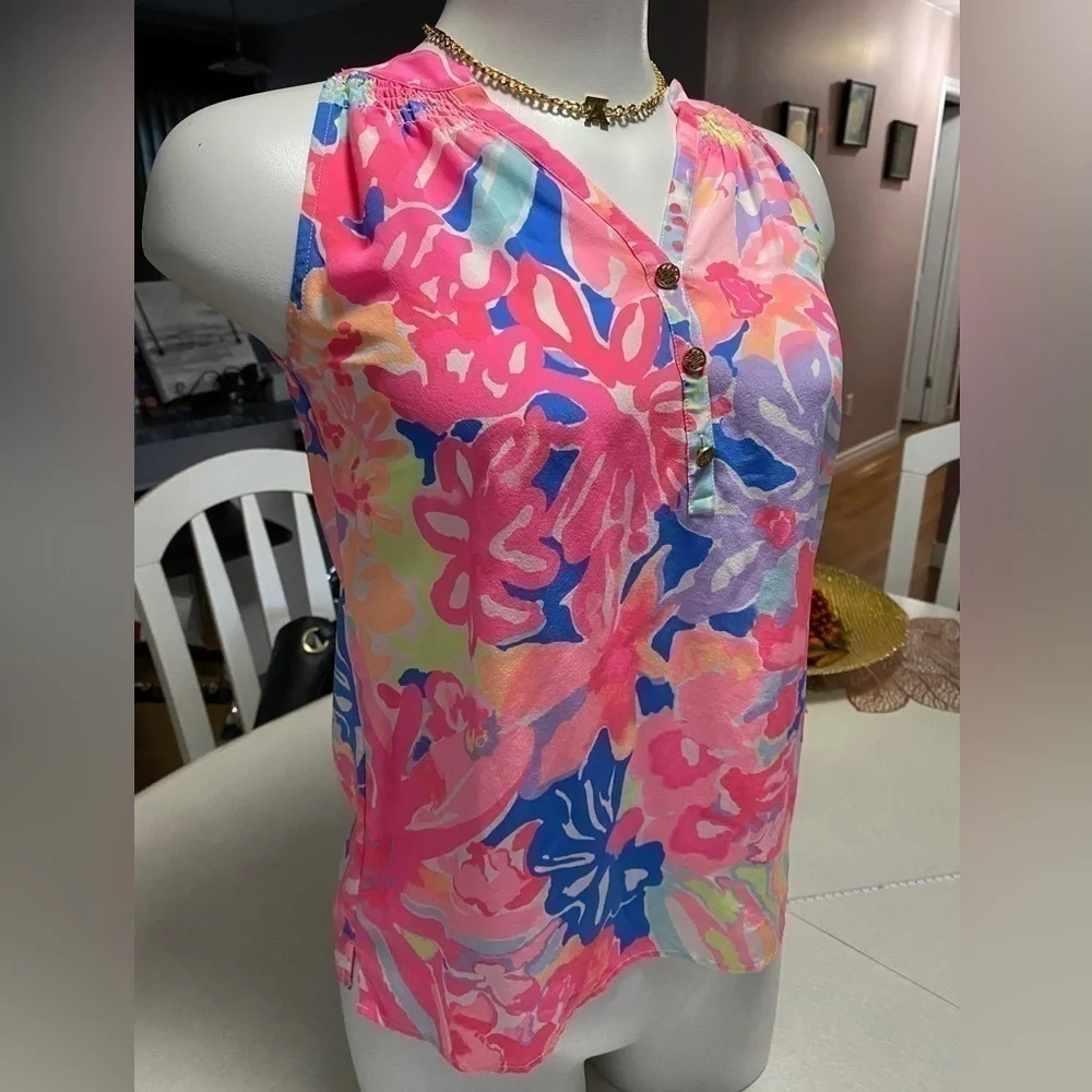 Lilly Pulitzer Bailey Top Playa Hermosa XXS - Picture 3 of 12
